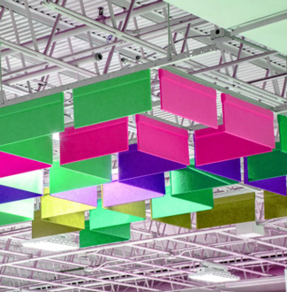 Acoustic Baffles in a sports hall.