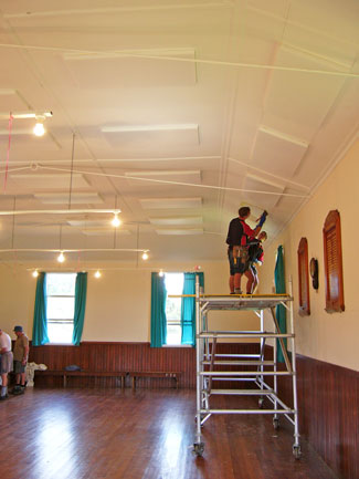 Polyester acoustic wall panels for New Zealand Community Halls.