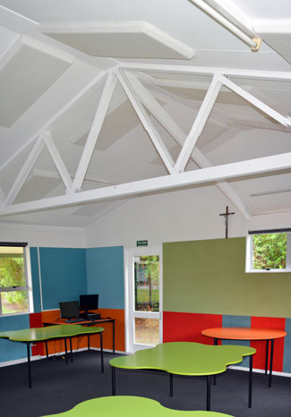 Acoustic panels on School Classroom ceiling. Acoustic Foam Panel NZ