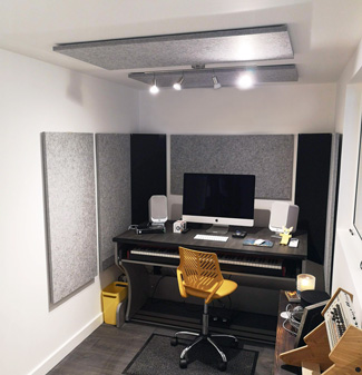 Acoustic beveled white panels on School classroom ceiling. Acoustic 
Foam Panel NZ